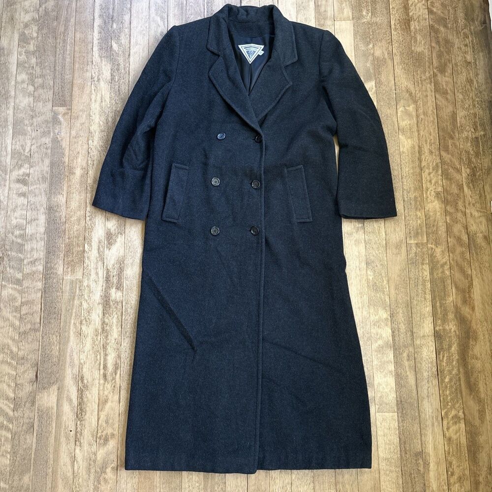 Vintage Marvin Richards 50/50 Cashmere Wool Long Overcoat Made in USA Size 10